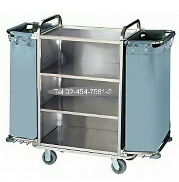 MT-15:รถเข็นแม่บ้านสแตนเลส-15 Stainless Housekeeper Cart-15